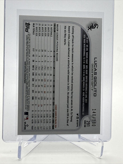 2022 Topps HOBBY FOILBOARD Lucas Giolito Baseball Card #291 /390 FREE SHIPPING