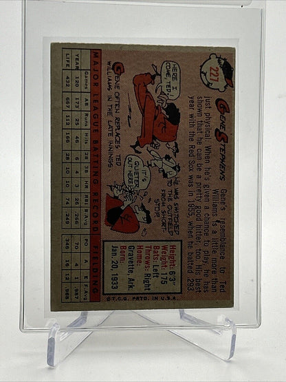1958 Topps Gene Stephens Baseball Card #227 EX-MT Quality FREE SHIPPING