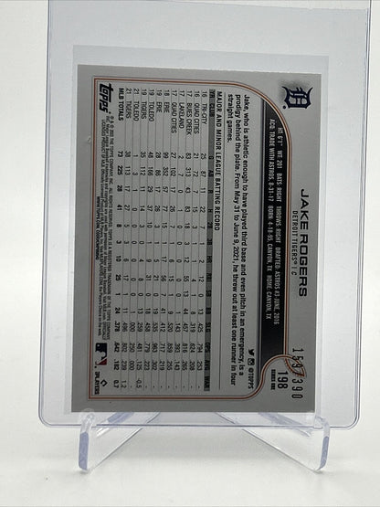 2022 Topps HOBBY FOILBOARD Jake Rogers Baseball Card #198 /390 FREE SHIPPING