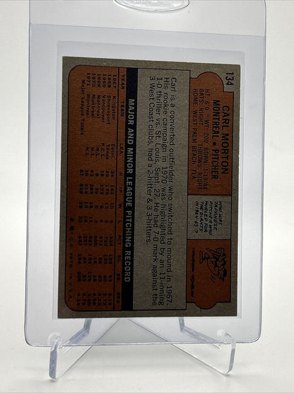 1972 Topps Carl Morton Baseball Card #134 VG-EX Quality FREE SHIPPING