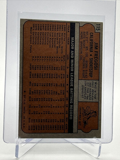 1972 Topps Jim Fregosi Baseball Card #115 VG-EX Quality FREE SHIPPING