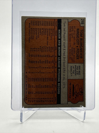 1972 Topps Tom Burgmeier Baseball Card #246 VG-EX Quality FREE SHIPPING