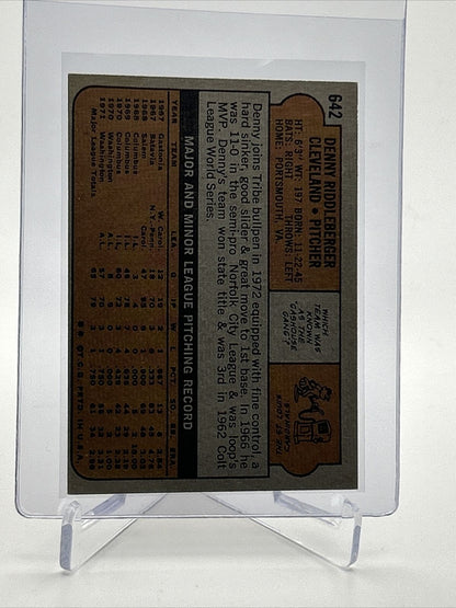 1972 Topps Denny Riddleberger Baseball Card #642 EX Quality FREE SHIPPING