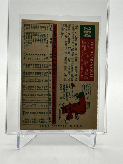 1959 Topps Chico Carrasquel White Back Baseball Card #264 EX FREE SHIPPING