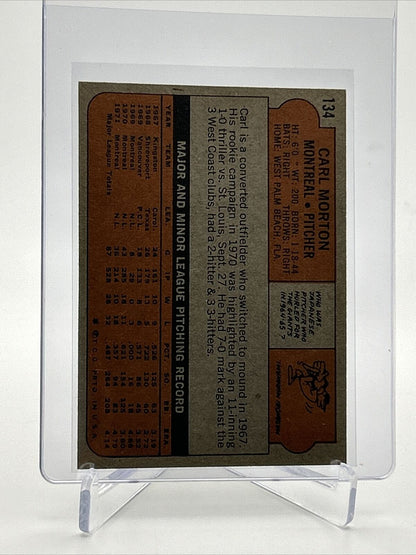 1972 Topps Carl Morton Baseball Card #134 EX-MT Quality FREE SHIPPING