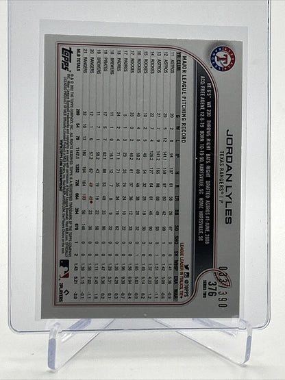2022 Topps HOBBY FOILBOARD Jordan Lyles Baseball Card #376 /390 FREE SHIPPING