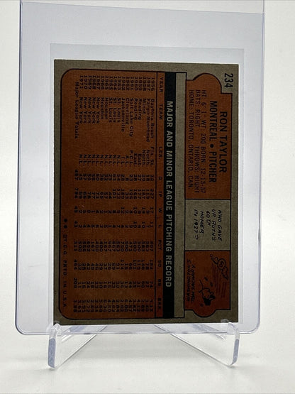 1972 Topps Ron Taylor Baseball Card #234 EX Quality FREE SHIPPING