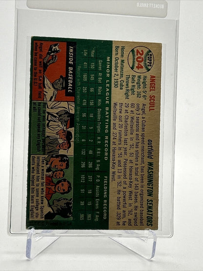 1954 Topps Angel Scull Baseball Card #204 EX Quality FREE SHIPPING