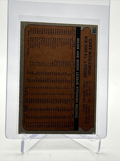 1972 Topps Gary Waslewski Baseball Card #108 VG-EX Quality FREE SHIPPING