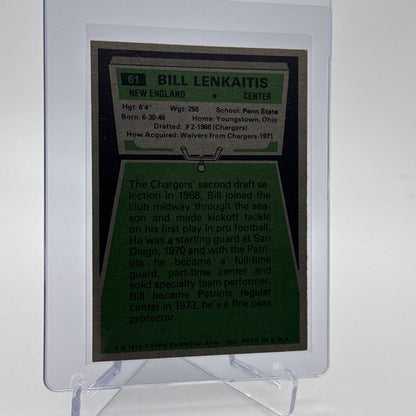 1975 Topps Bill Lenkaitis Football Card #61 NM Quality #2 FREE SHIPPING