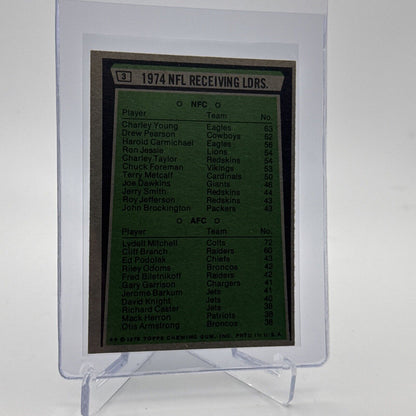 1975 Topps 1974 NFL Receiving Leaders Football Card #3 NM Quality FREE SHIPPING