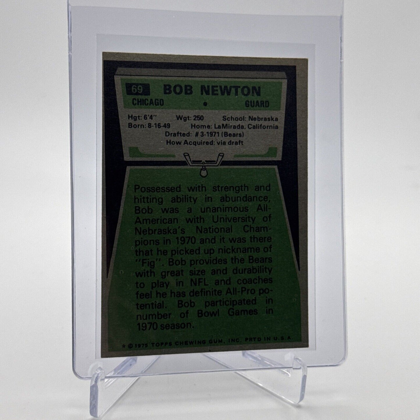 1975 Topps Bob Newton Football Card #69 NM Quality #2 FREE SHIPPING