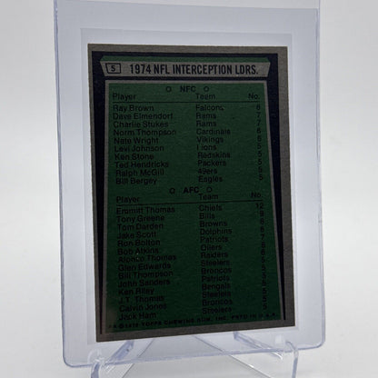 1975 Topps 1974 NFL Intercept Leaders Football Card #5 NM #2 FREE SHIPPING