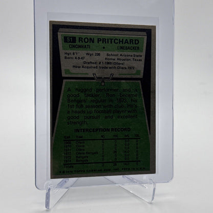 1975 Topps Ron Pritchard Rookie Football Card #51 NM Quality #2 FREE SHIPPING