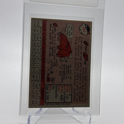 1958 Topps Casey Wise Baseball Card #247 EX Quality #3 FREE SHIPPING