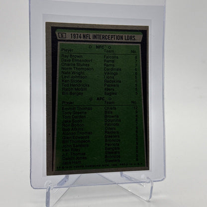 1975 Topps 1974 NFL Intercept Leaders Football Card #5 NM Quality FREE SHIPPING