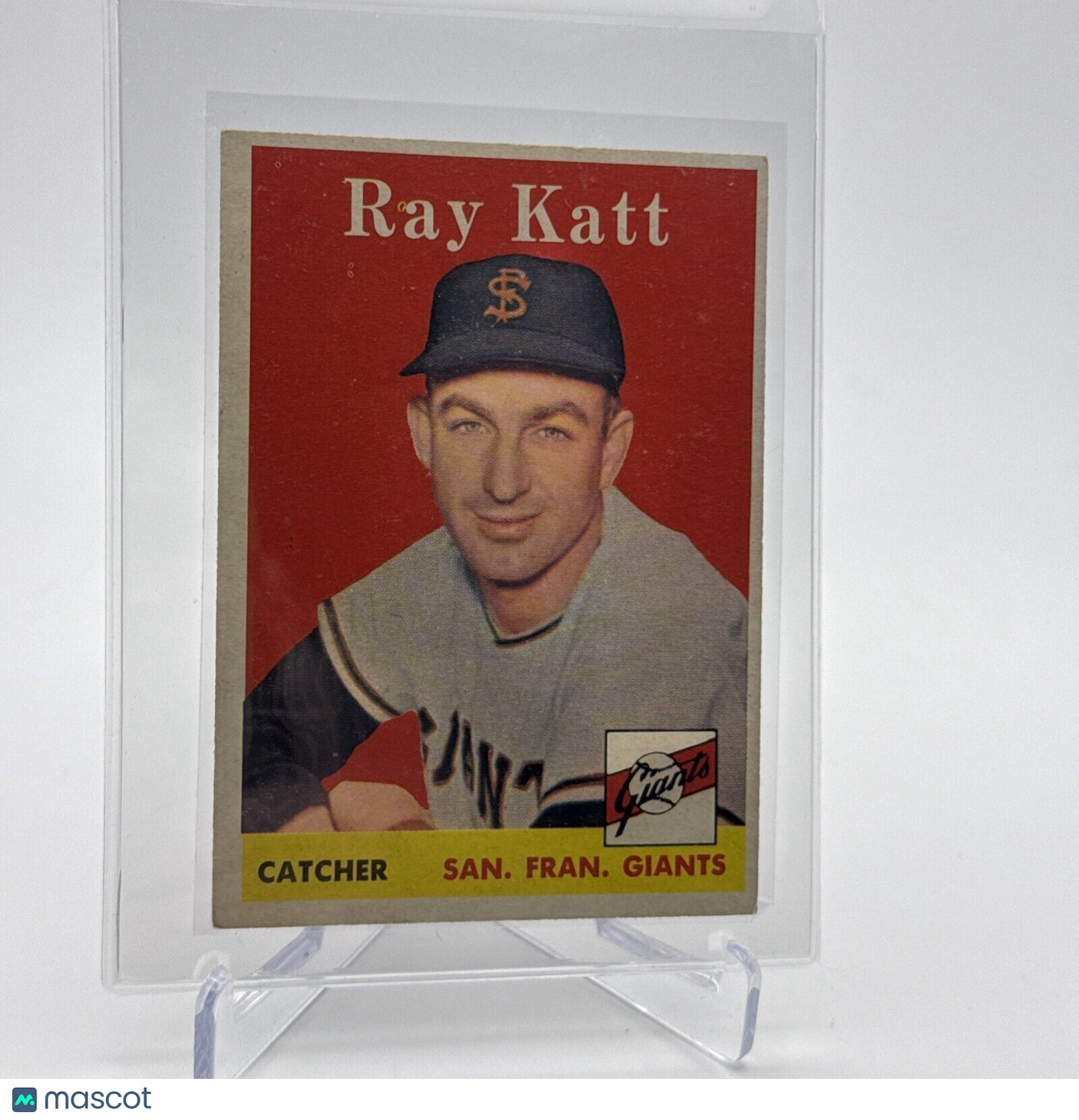 1958 Topps Ray Katt Baseball Card #284 EX Quality #2 FREE SHIPPING