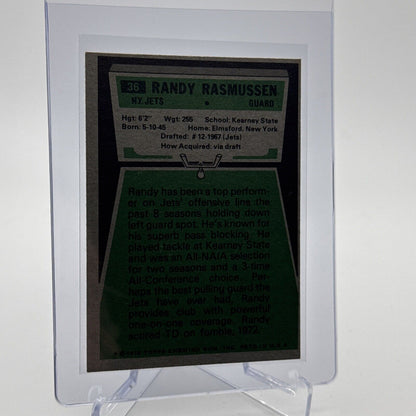 1975 Topps Randy Rasmussen Football Card #36 NM Quality #2 FREE SHIPPING