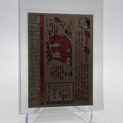 1958 Topps Warren Hacker Baseball Card #251 EX Quality #2 FREE SHIPPING