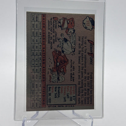 1958 Topps Frank Torre Baseball Card #117 EX Quality #4 FREE SHIPPING