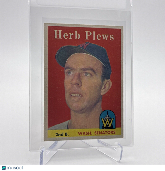 1958 Topps Herb Plews Baseball Card #109 EX Quality #4 FREE SHIPPING