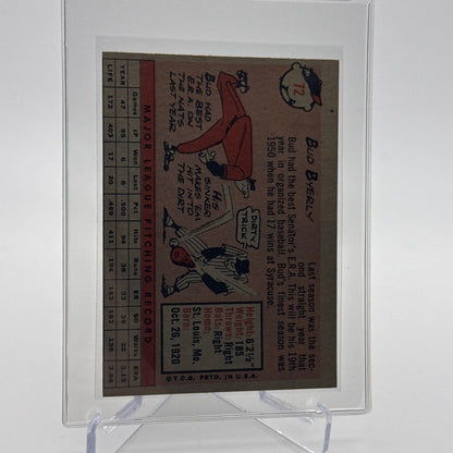 1958 Topps Bud Byerly Baseball Card #72 EX Quality #5 FREE SHIPPING