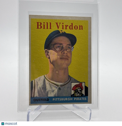 1958 Topps Bill Virdon Baseball Card #198 EX Quality #6 FREE SHIPPING