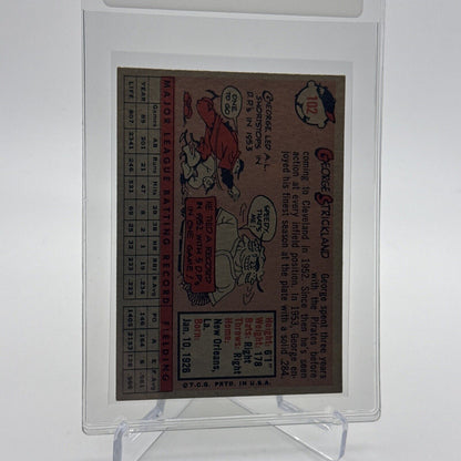 1958 Topps George Strickland Baseball Card #102 EX Quality #4 FREE SHIPPING