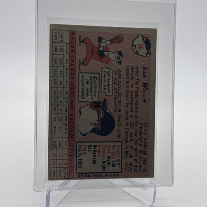 1958 Topps Lee Walls Baseball Card #66 EX Quality #5 FREE SHIPPING