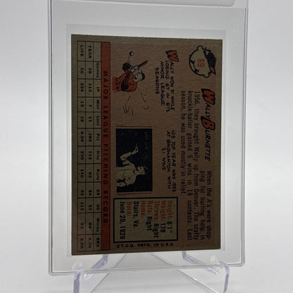 1958 Topps Wally Burnette Baseball Card #69 EX Quality #3 FREE SHIPPING