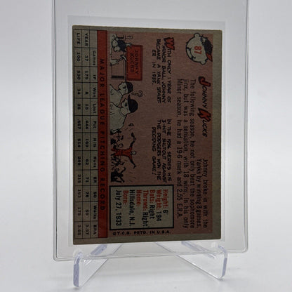 1958 Topps Johnny Kucks Baseball Card #87 EX Quality #3 FREE SHIPPING