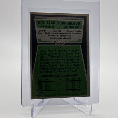 1975 Topps Jack Youngblood Football Card #60 NM Quality FREE SHIPPING