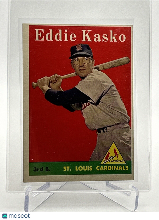 1958 Topps Eddie Kasko Baseball Card #8 EX Quality #2 FREE SHIPPING