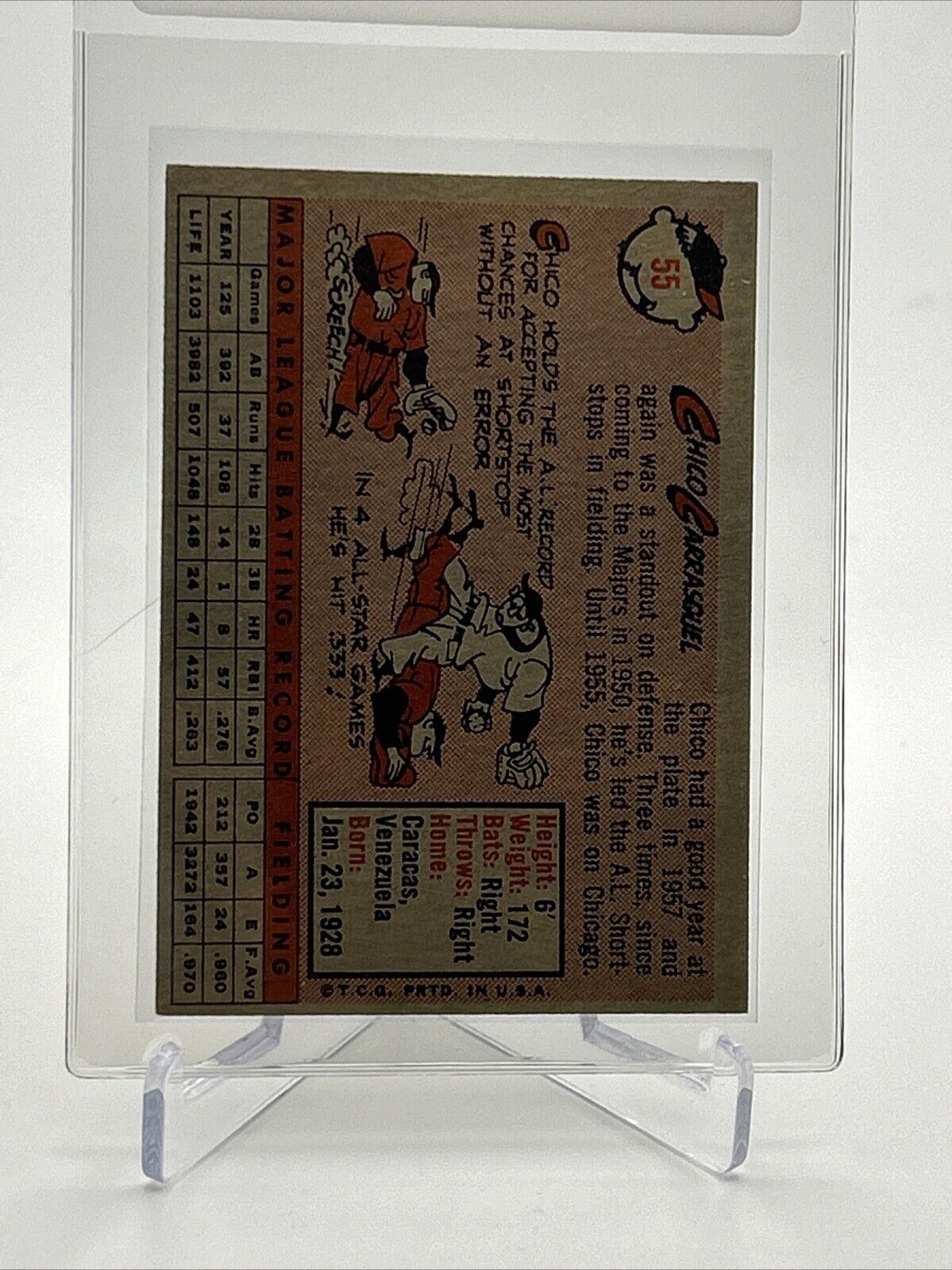 1958 Topps Chico Carrasquel Baseball Card #55 EX Quality #5 FREE SHIPPING