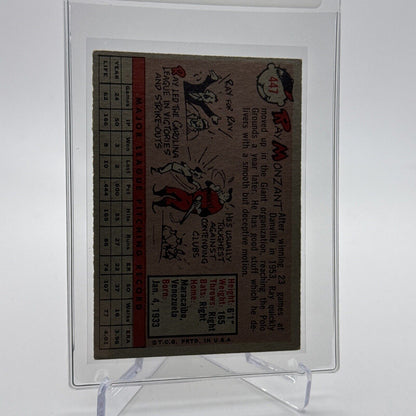 1958 Topps Ray Monzant Baseball Card #447 EX Quality #5 FREE SHIPPING