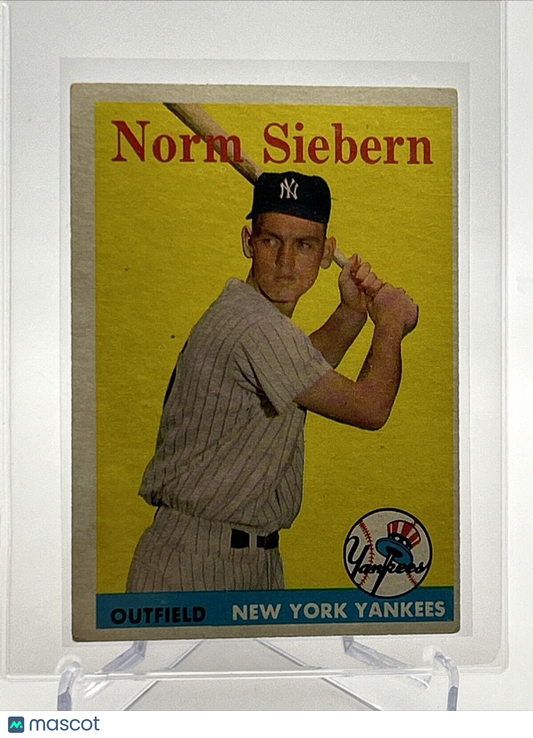 1958 Topps Norm Siebern Rookie Baseball Card #54 EX Quality #5 FREE SHIPPING
