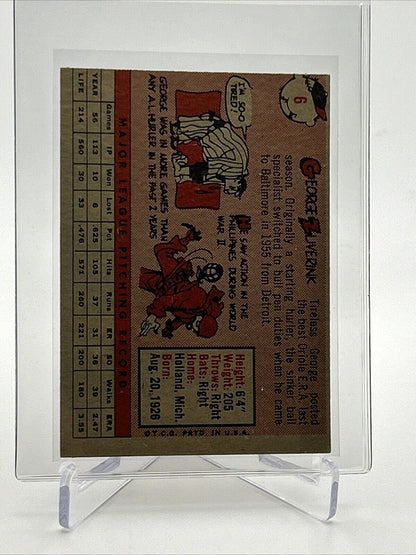 1958 Topps George Zuverink Baseball Card #6 EX Quality #2 FREE SHIPPING