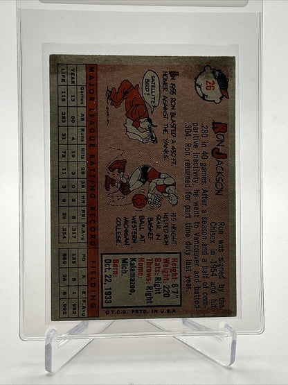 1958 Topps Ron Jackson Baseball Card #26 EX Quality FREE SHIPPING