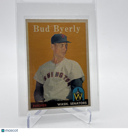 1958 Topps Bud Byerly Baseball Card #72 EX Quality FREE SHIPPING