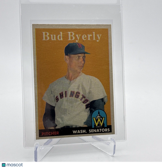 1958 Topps Bud Byerly Baseball Card #72 EX Quality FREE SHIPPING