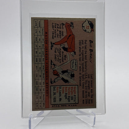 1958 Topps Bud Byerly Baseball Card #72 EX Quality FREE SHIPPING
