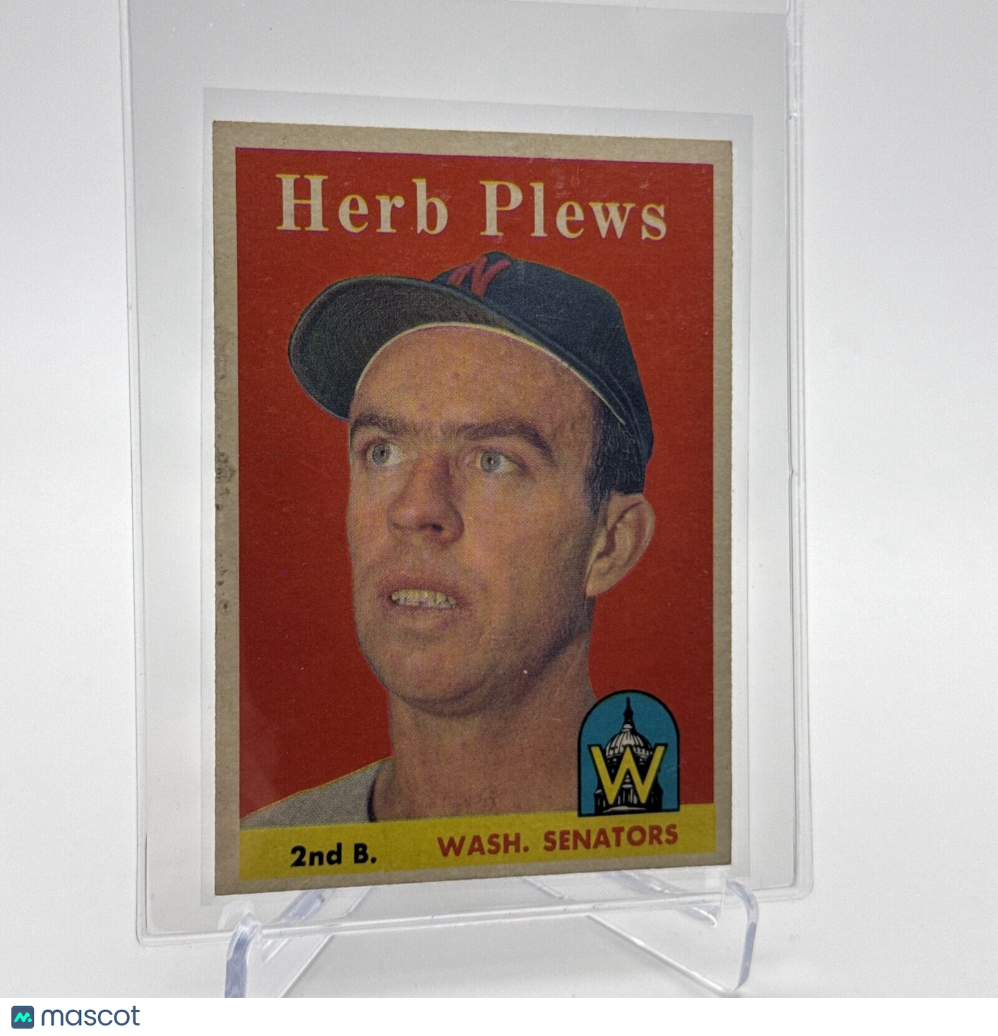 1958 Topps Herb Plews Baseball Card #109 EX Quality #6 FREE SHIPPING
