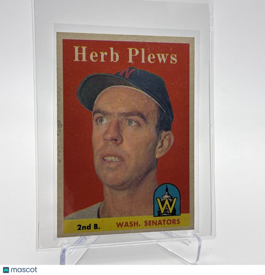 1958 Topps Herb Plews Baseball Card #109 EX Quality #6 FREE SHIPPING