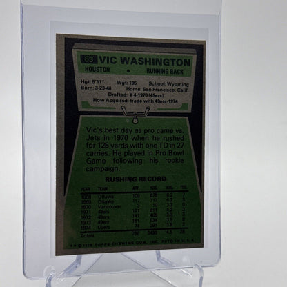 1975 Topps Vic Washington Football Card #83 NM Quality #2 FREE SHIPPING