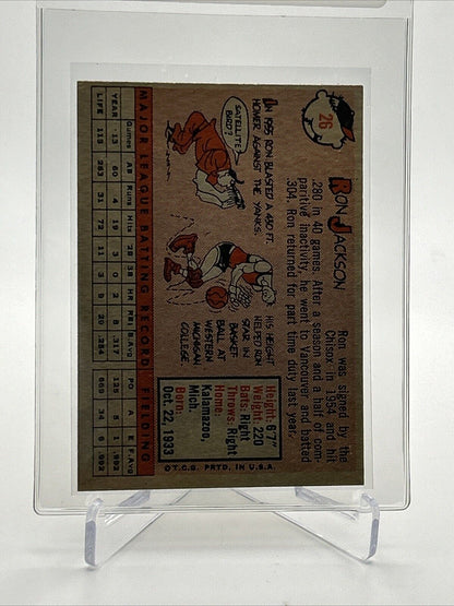 1958 Topps Ron Jackson Baseball Card #26 EX Quality #3 FREE SHIPPING