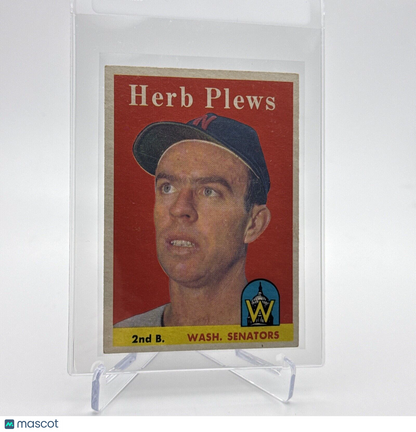1958 Topps Herb Plews Baseball Card #109 EX Quality #3 FREE SHIPPING