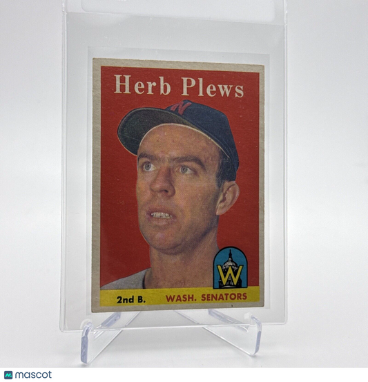 1958 Topps Herb Plews Baseball Card #109 EX Quality #3 FREE SHIPPING