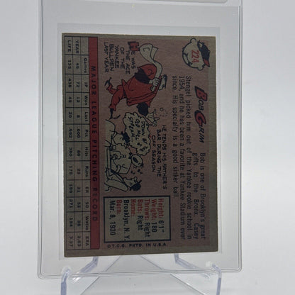 1958 Topps Bob Grim Baseball Card #224 EX Quality FREE SHIPPING