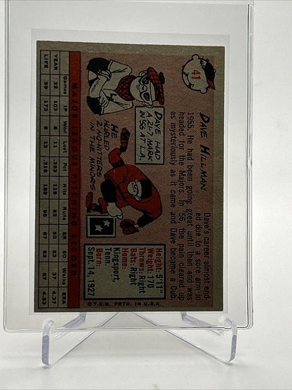 1958 Topps Dave Hillman Baseball Card #41 EX Quality #2 FREE SHIPPING