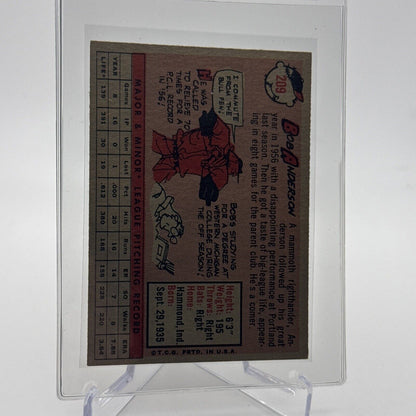 1958 Topps Bob Anderson Rookie Baseball Card #209 EX Quality #3 FREE SHIPPING